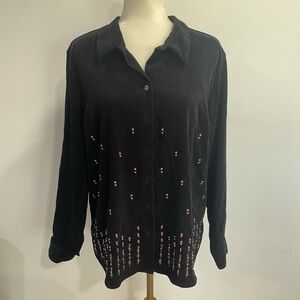 Vintage western Cascade blue  bedded long sleeve shirt